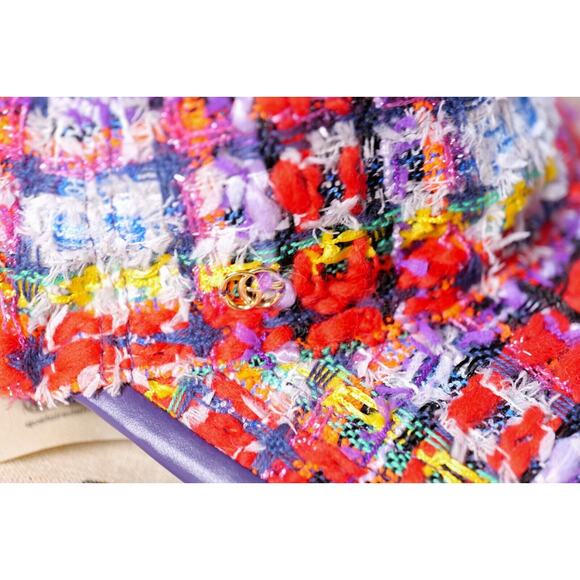 Gucci Red Tweed Multi-Color Leather Trim Baseball Cap (Size S) RRP $860 - Picture 4 of 8